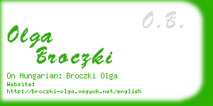 olga broczki business card